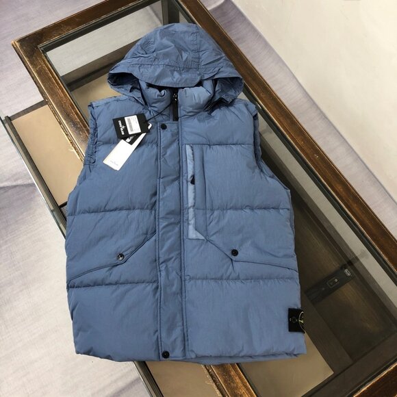 Stone Island Hooded Down Vest Blue - Picture 2 of 9